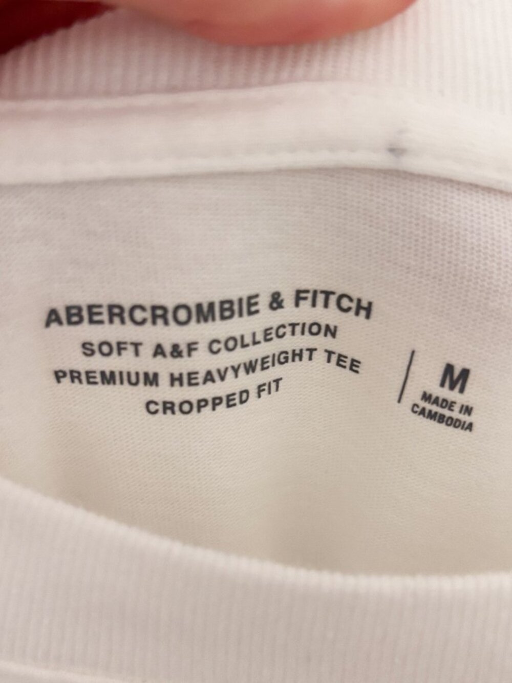 Abercrombie & Fitch Soft A&F Premium Heavyweight Cropped Tee White Women's M - Picture 2 of 3